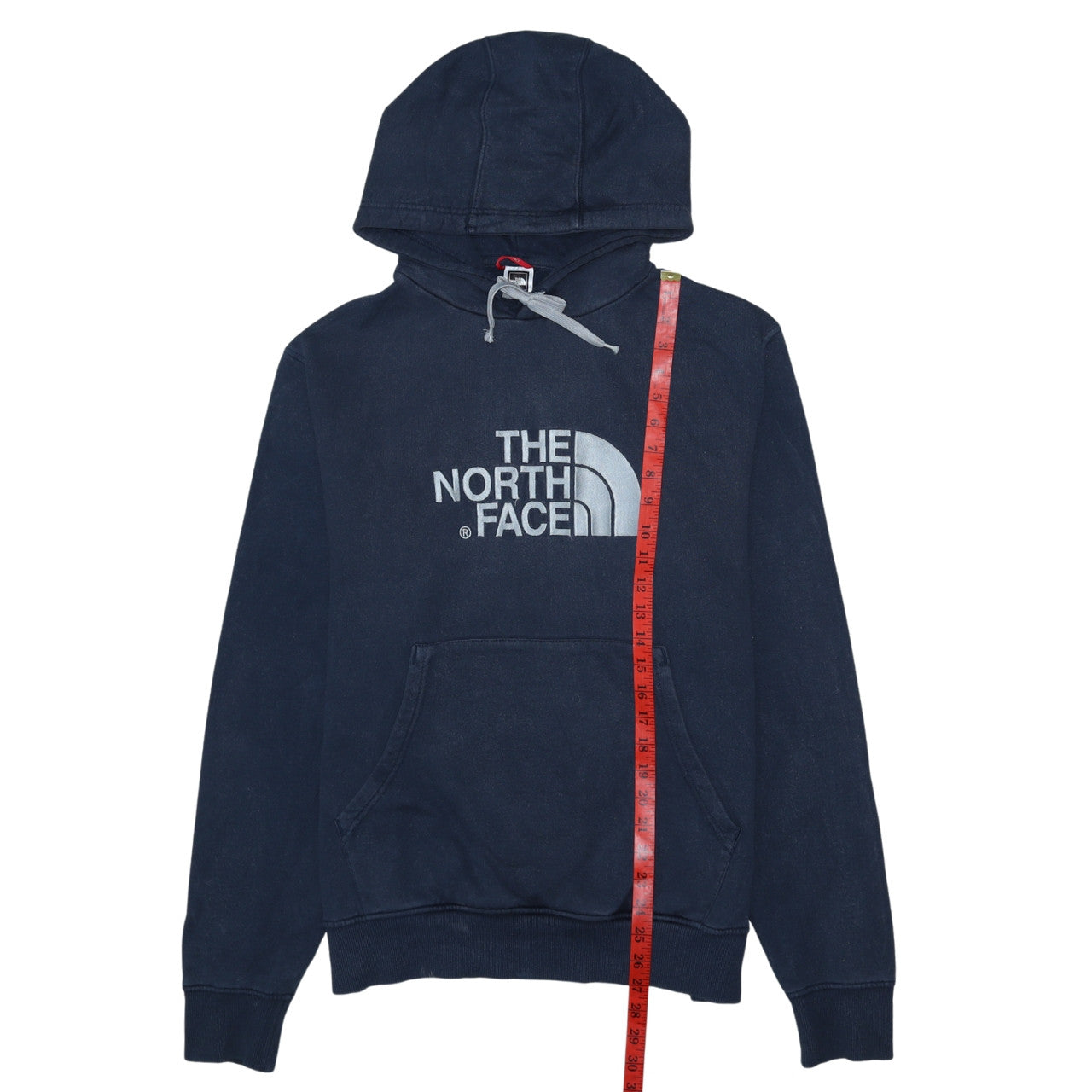 The North Face Men's Blue Pullover Hoodie L Logo Cotton Fleece