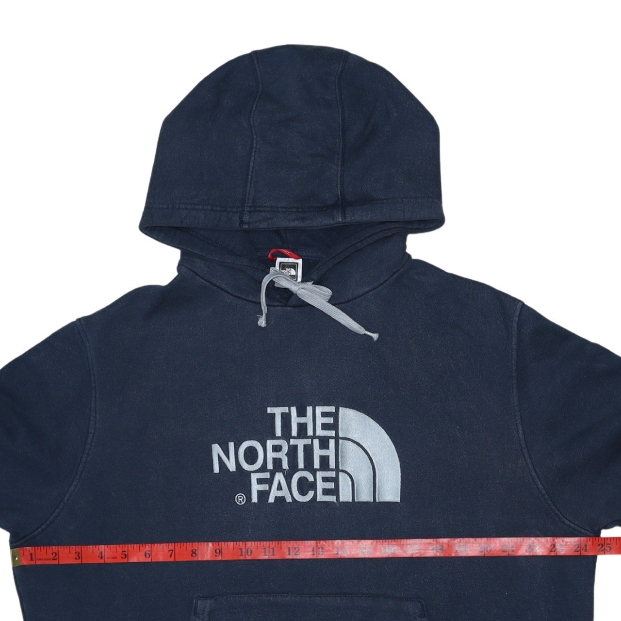 The North Face Men's Blue Pullover Hoodie L Logo Cotton Fleece