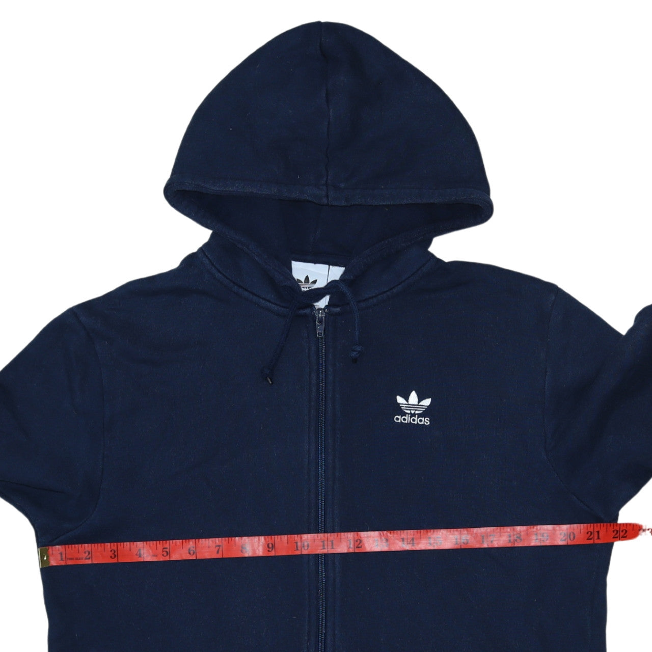 Adidas Men’s Blue Full Zip Hoodie Size M Regular Fit Logo Sportswear