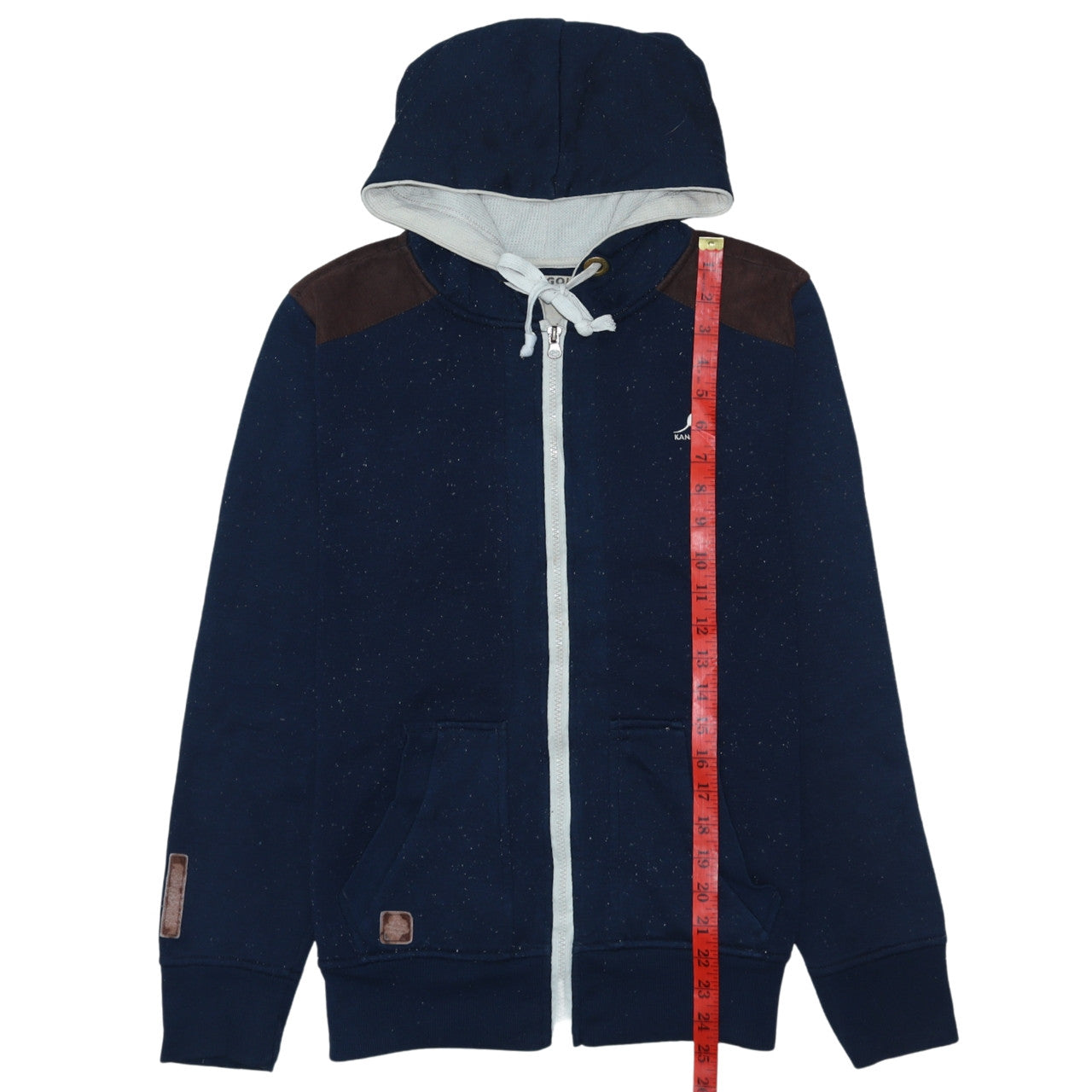Kangol Men's Blue Small Full Zip Hoodie with Logo Detail