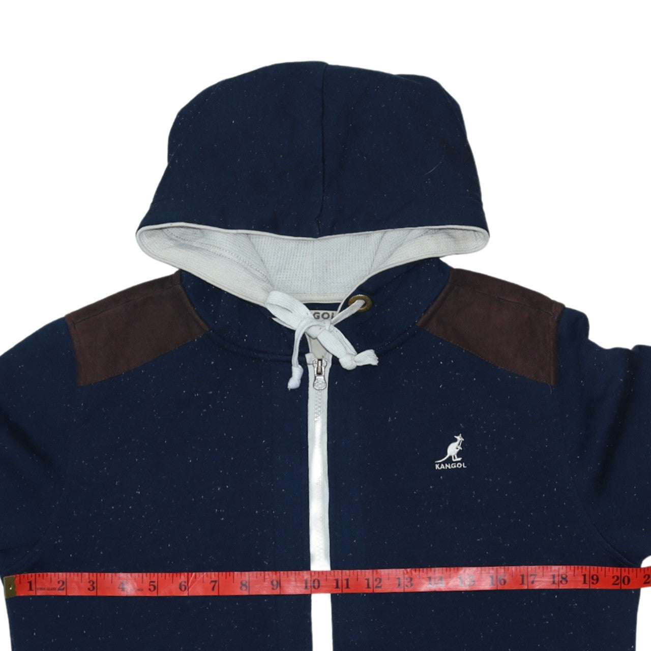 Kangol Men's Blue Small Full Zip Hoodie with Logo Detail