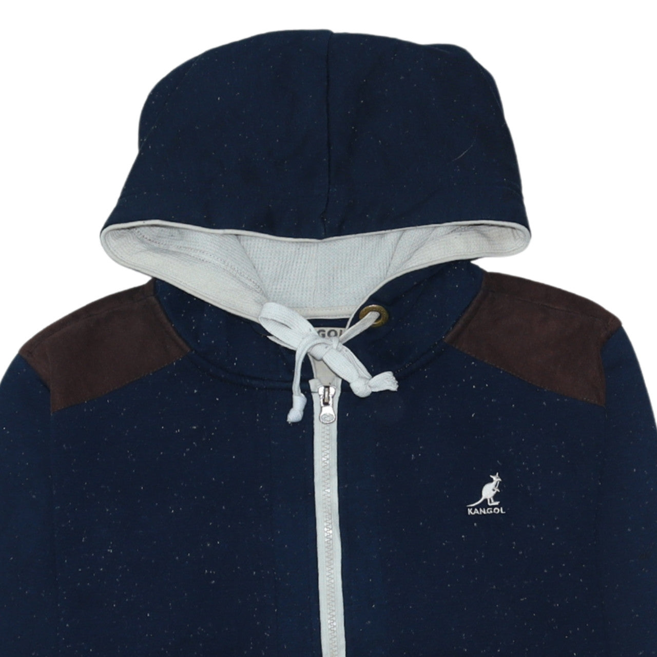 Kangol Men's Blue Small Full Zip Hoodie with Logo Detail