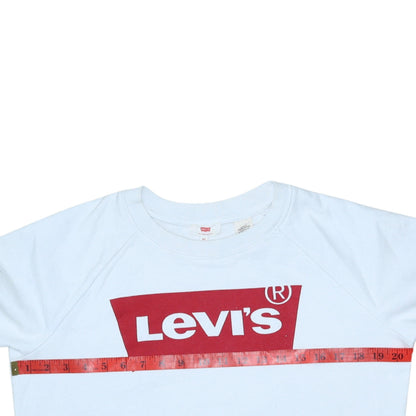 Levi's Men's White XS Pullover Sweatshirt Crew Neck Logo Print