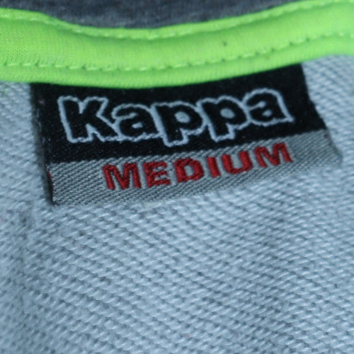 Kappa Men’s Grey Full Zip Hoodie, Size M, Logo Hooded Sweatshirt