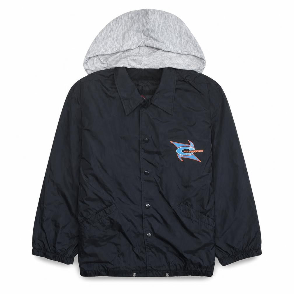 Creeks Boys Black Hooded Windbreaker Jacket 14 Years