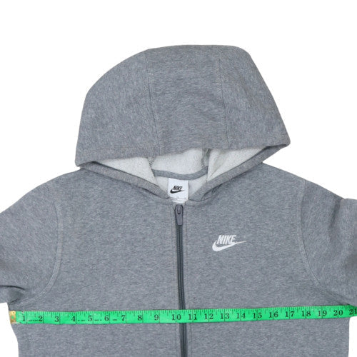 Nike Boys Grey Full Zip Hoodie XL 158-170cm Fleece Lined Sweatshirt