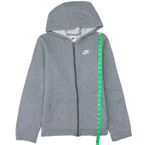 Nike Boys Grey Full Zip Hoodie XL 158-170cm Fleece Lined Sweatshirt