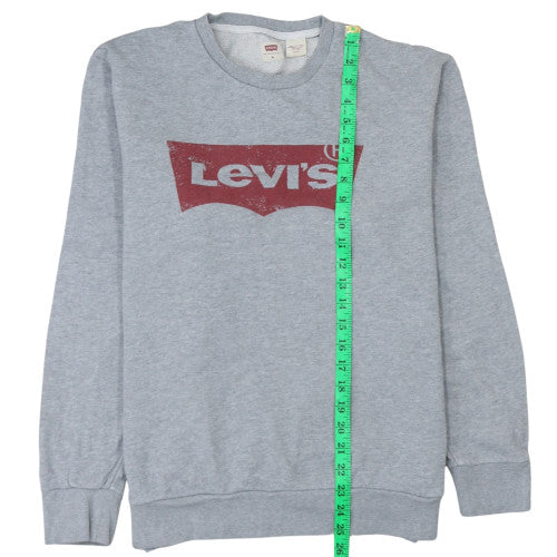 Levi's Men's Grey Logo Sweatshirt Medium Crew Neck Pullover