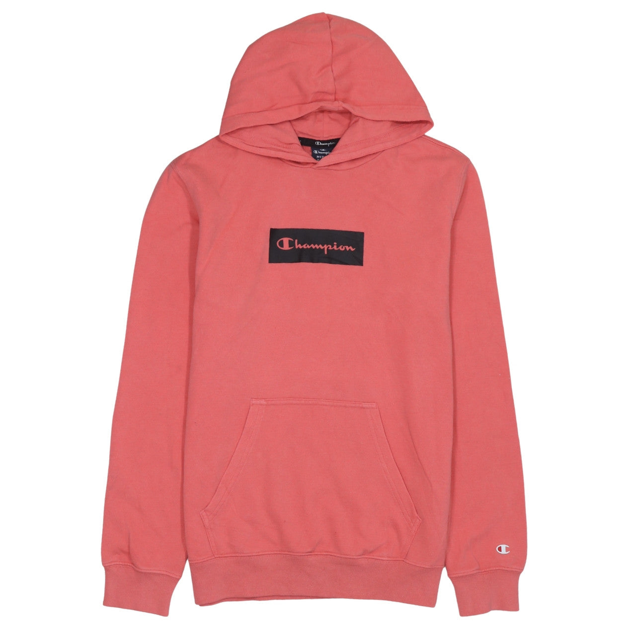 Champion Men's Pink Pullover Hoodie Medium Logo Graphic Sweatshirt