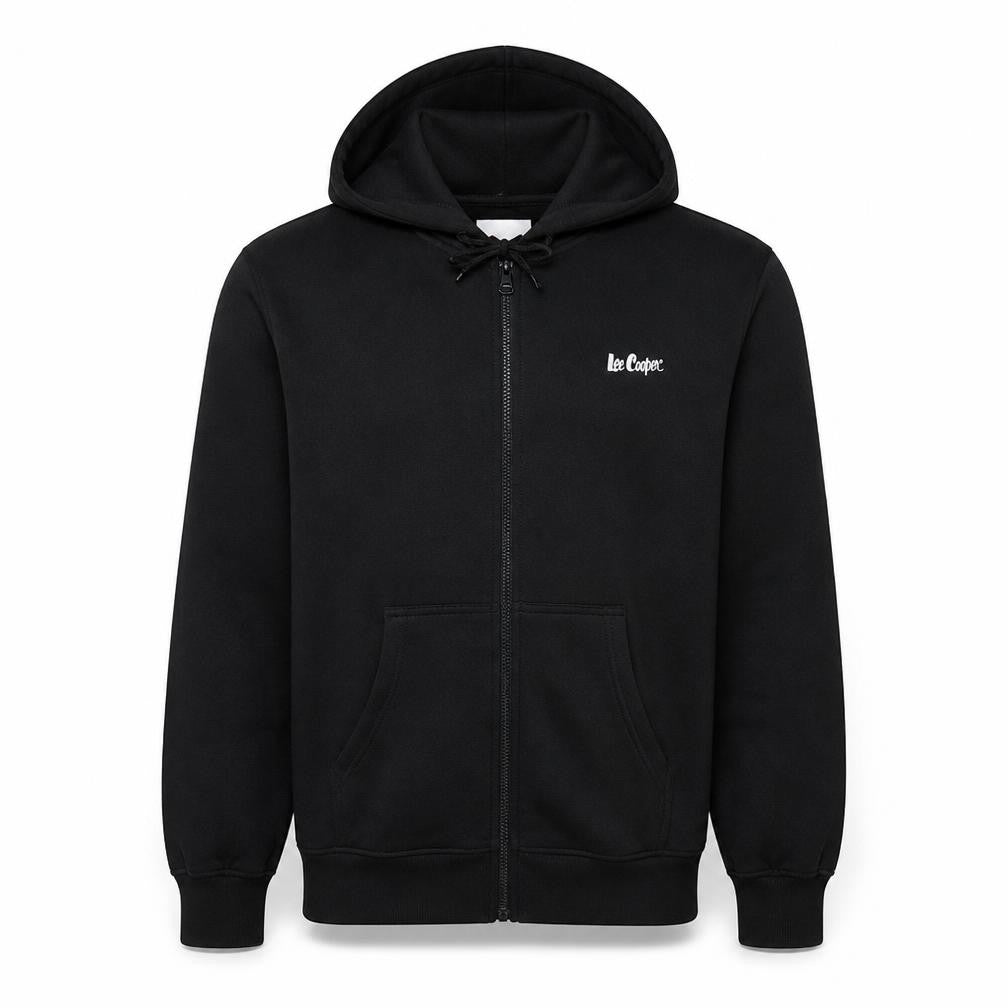 Lee Cooper Men's Black Small Full Zip Hoodie with Logo