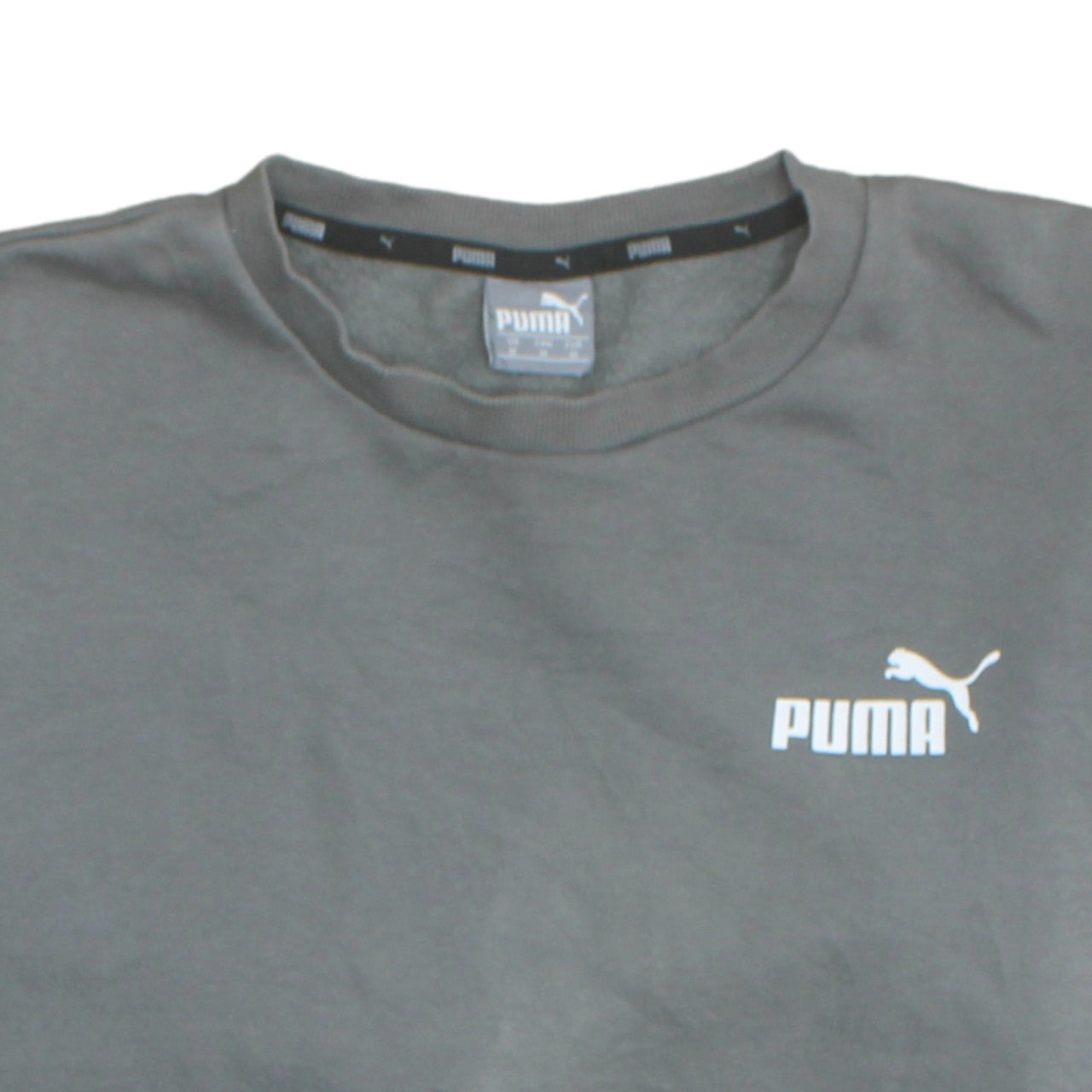 Puma Men’s Grey Crew Neck Pullover Sweatshirt M Regular Fit