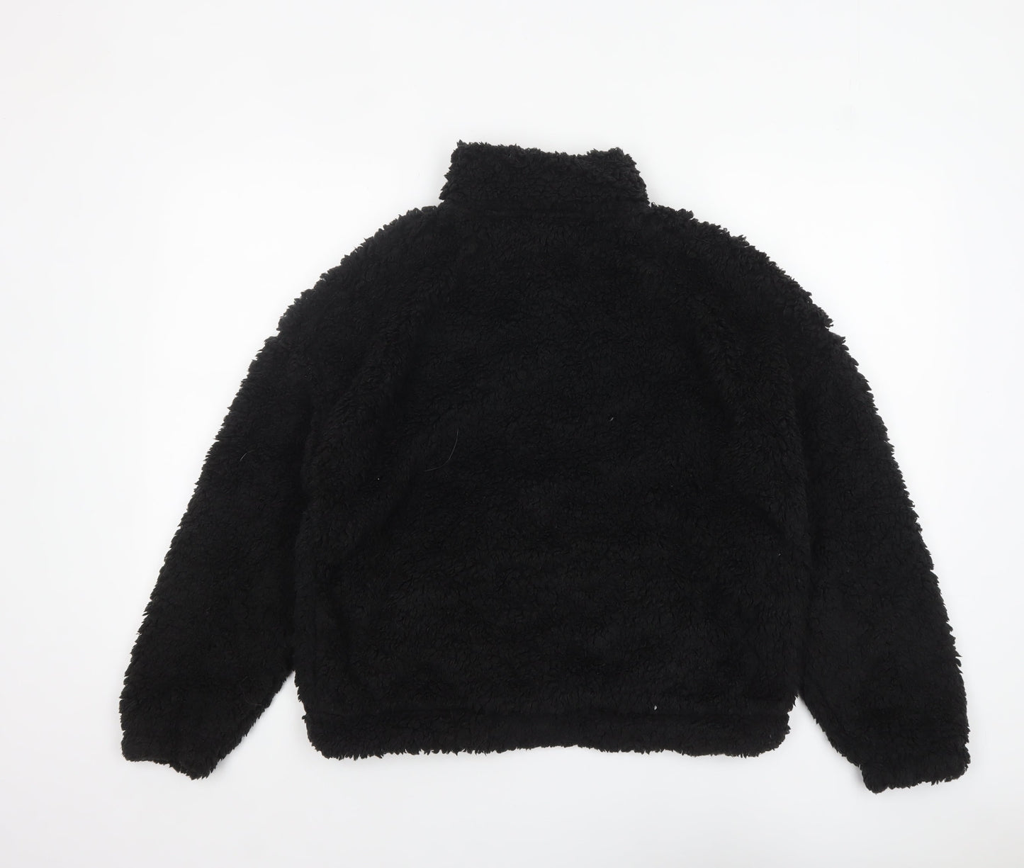 New Look Women Black Fleece 1/2 Zip Pullover Hoodie Size M