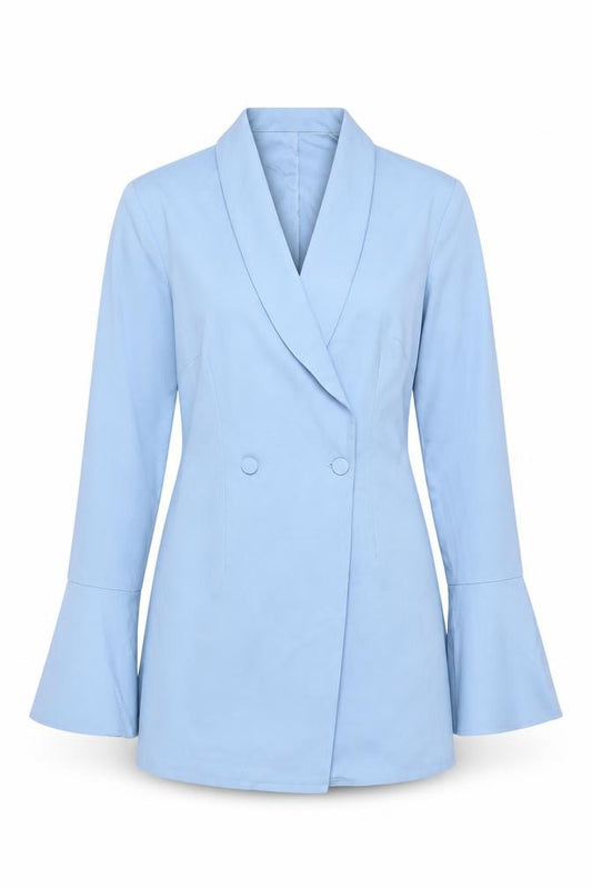 PrettyLittleThing Women Blue Blazer Jacket UK 12 Long Sleeve Double-Breasted