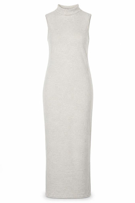 PRETTYLITTLETHING Women Beige Size 8 Long Bodycon Knit Dress