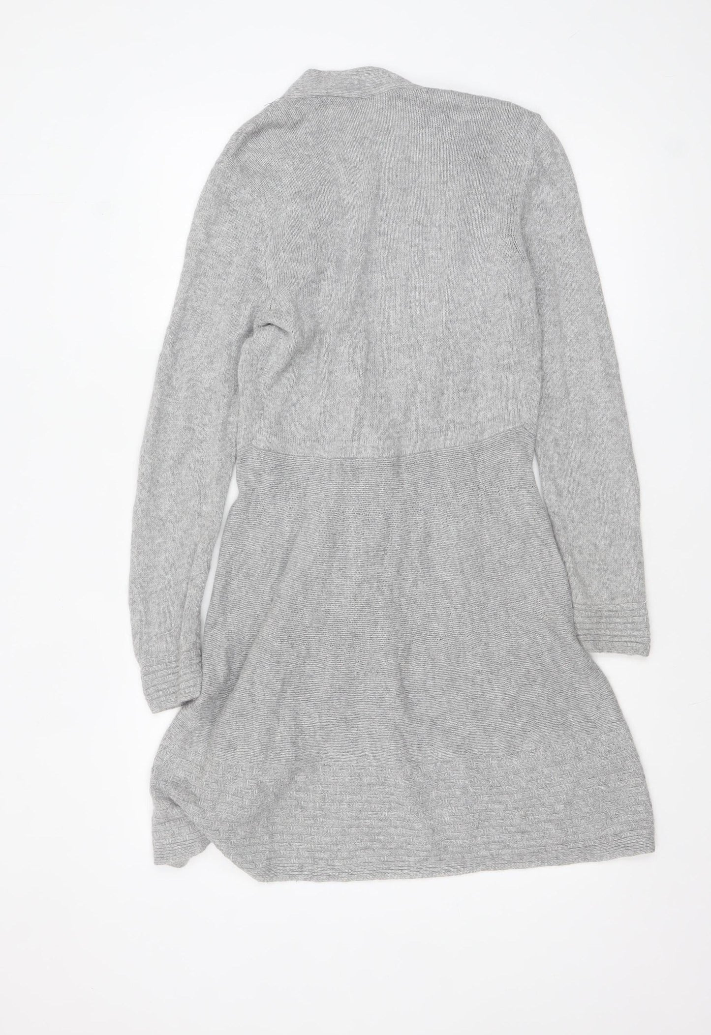 Marks and Spencer Per Una Women's Grey Cardigan Size 10 Knit Long Sleeve