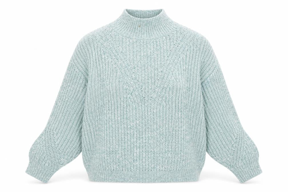 Marks & Spencer Womens Green XL Chunky Mock Neck Pullover Jumper