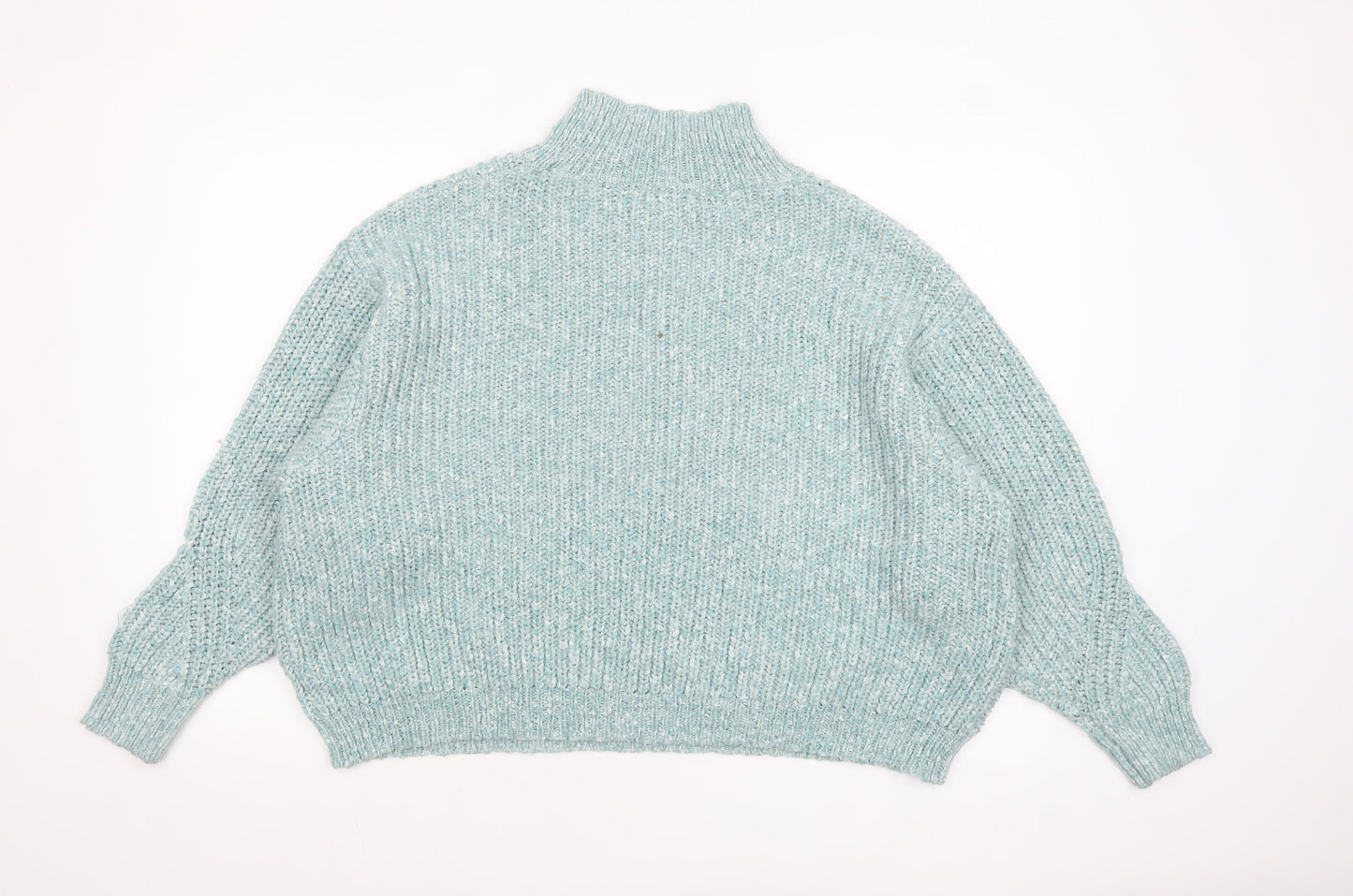 Marks and Spencer Womens Green XL Chunky Mock Neck Pullover Jumper