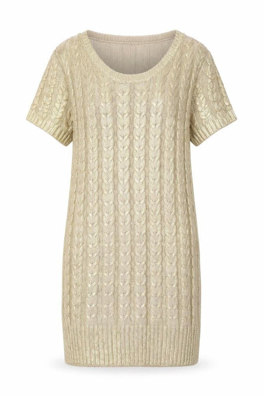 Aftershock London Women’s Gold Knit Jumper Dress XL