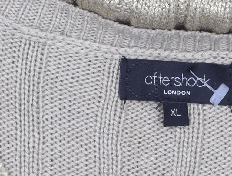 Aftershock London Women’s Gold Knit Jumper Dress XL