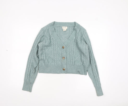 Jessica Simpson Women’s Green Cable-Knit Cardigan Size L