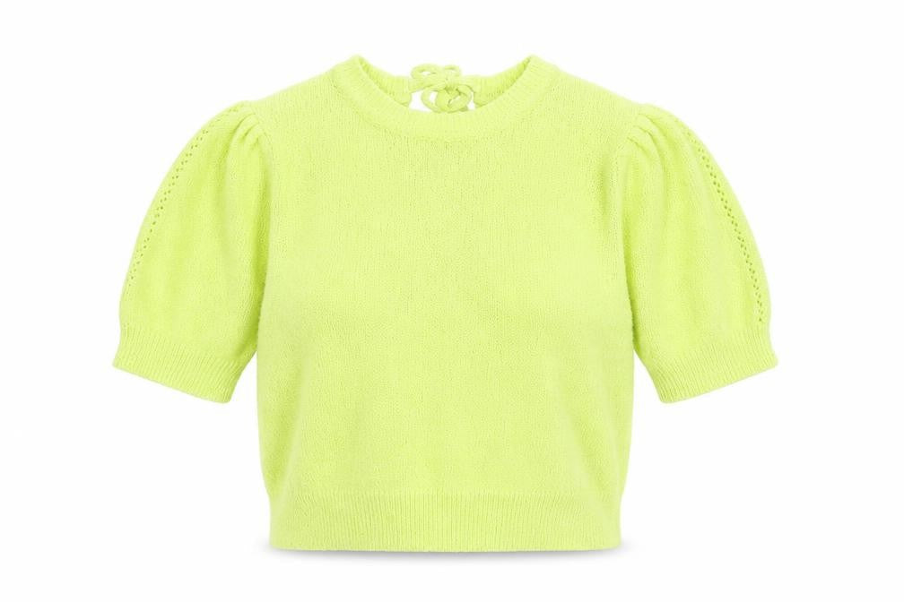 Marks & Spencer Women’s Green Knit Short Sleeve Bow Blouse Size S