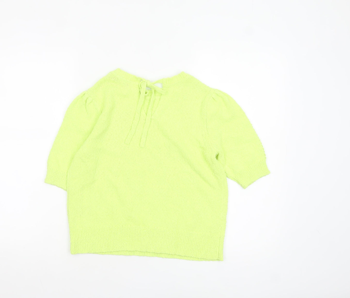 Marks and Spencer Women’s Green Knit Short Sleeve Bow Blouse Size S