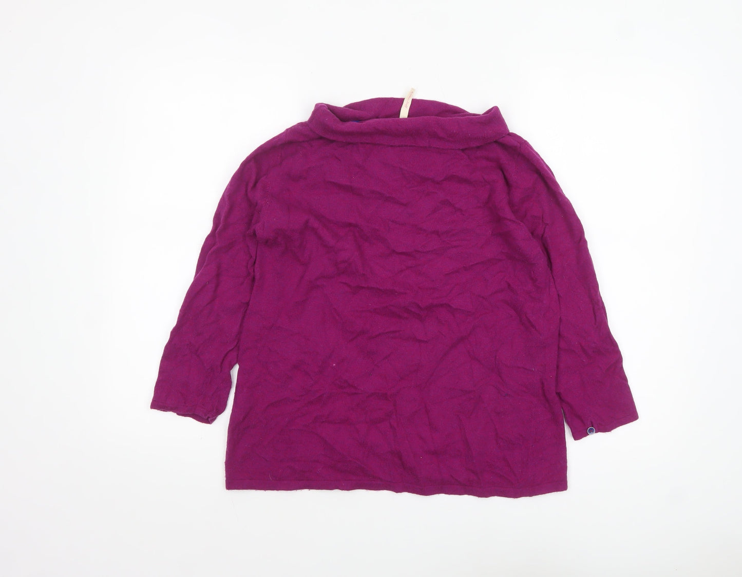 White Stuff Womens Purple Cowl Neck Jumper Size 12 Lambswool Blend