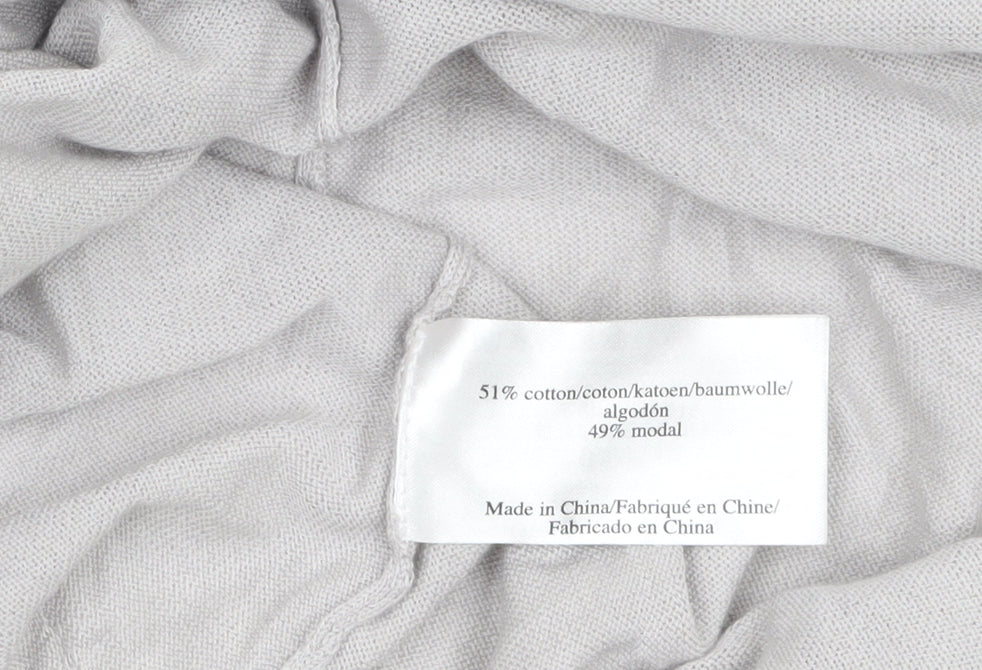 Laura Ashley Women’s Grey Open Knit Long Sleeve Cotton Modal Cardigan UK 14