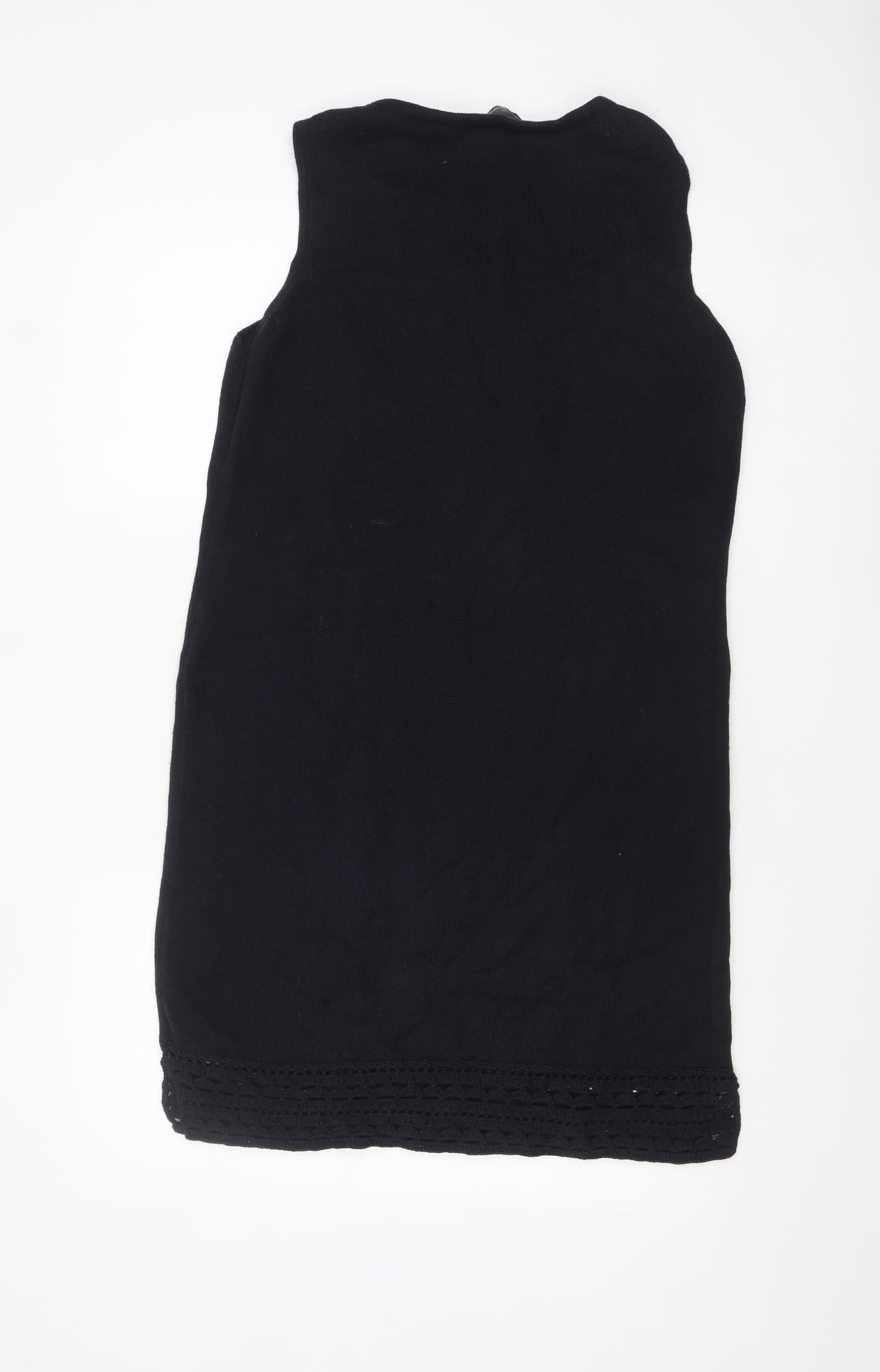 Dorothy Perkins Women's Black Cotton Knit Shift Dress Size 16