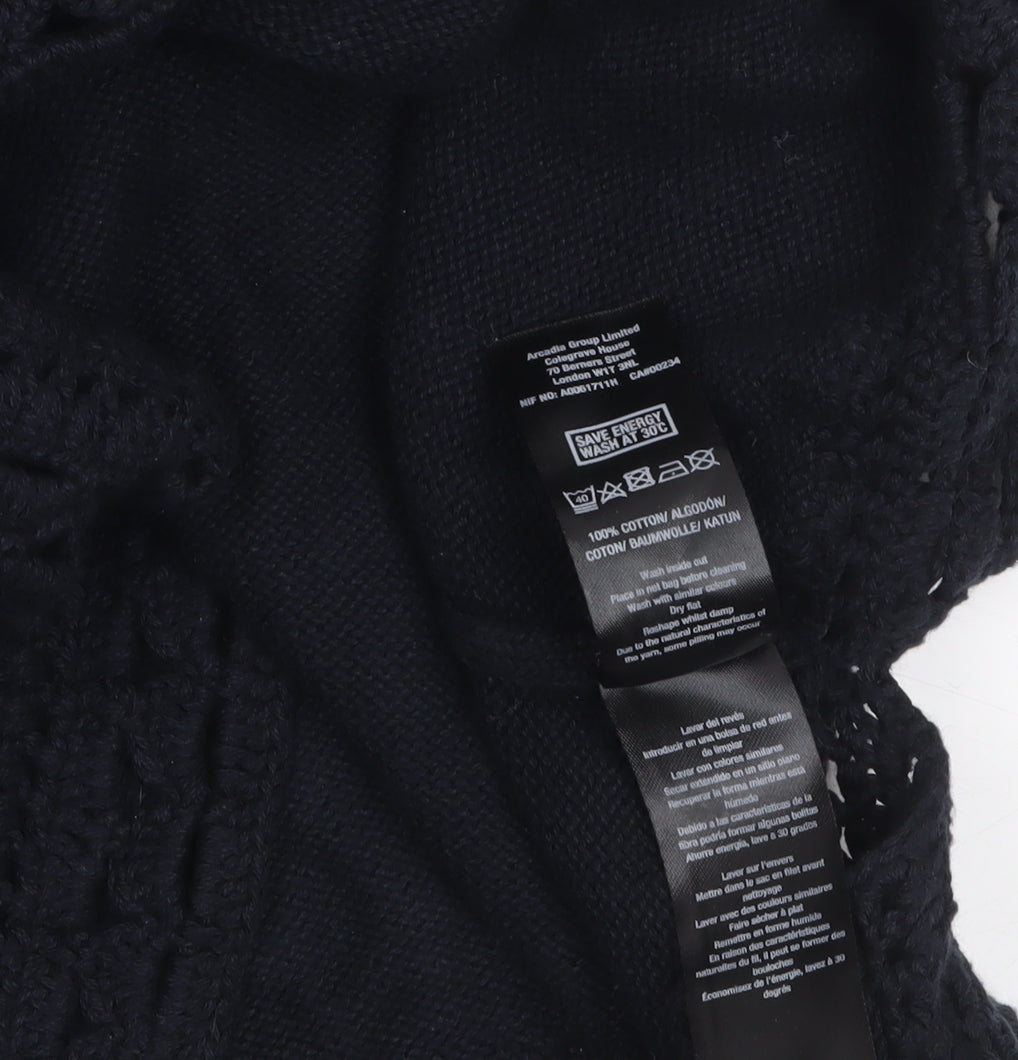 Dorothy Perkins Women's Black Cotton Knit Shift Dress Size 16