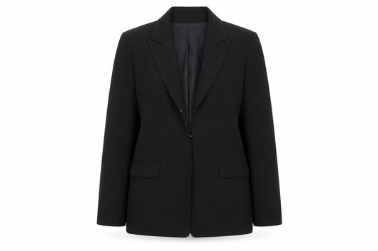 Warehouse Women Black Wool Blend Single-Breasted Blazer UK 16