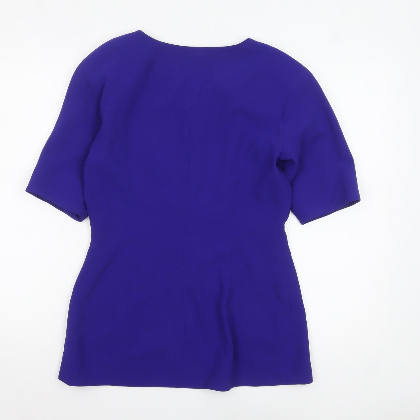 Parigi Womens Purple Suit Top Blazer Size 8 Short Sleeve embroidered