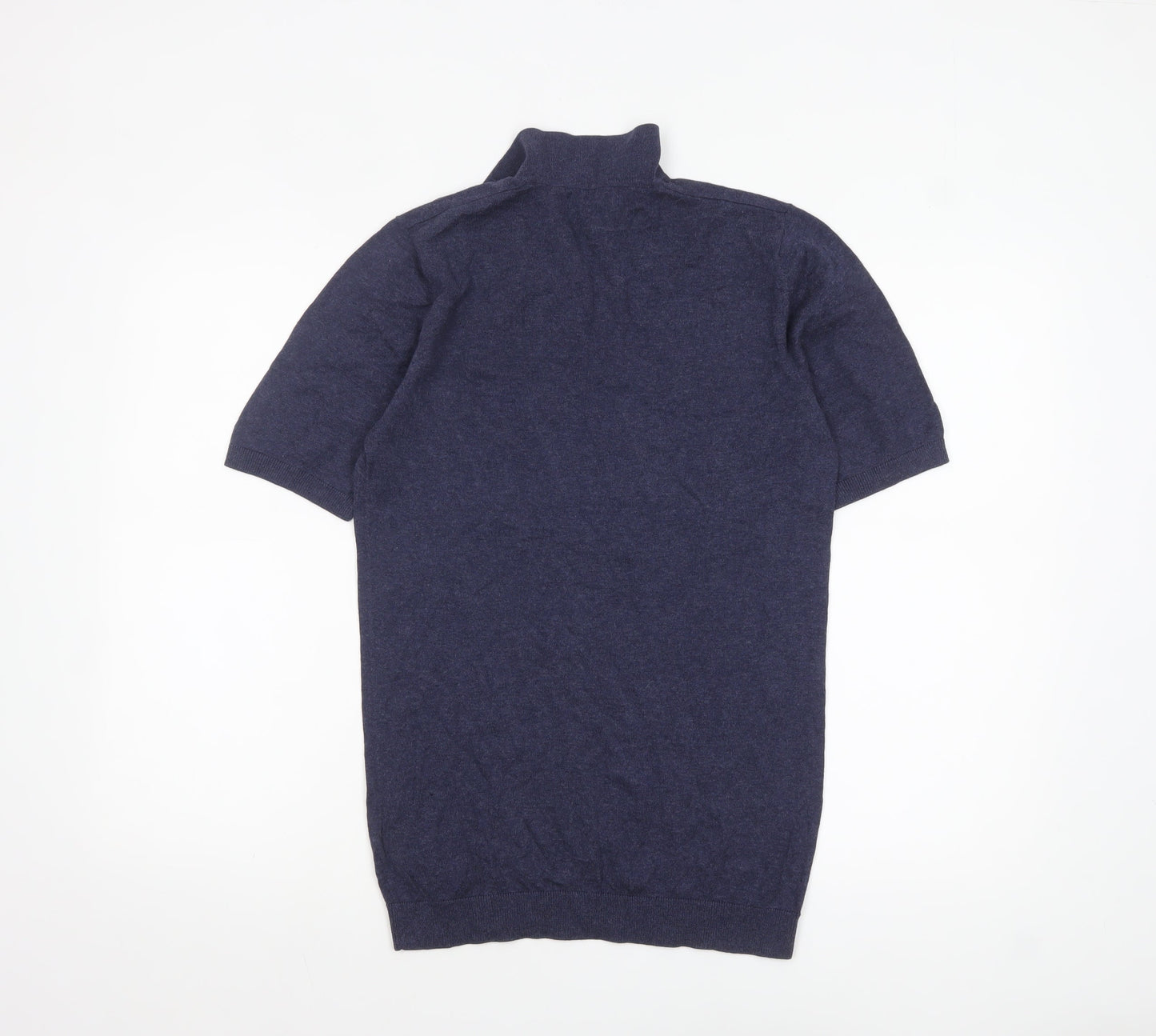 ASOS Men's Blue Cotton Knit Short Sleeve Polo Shirt M