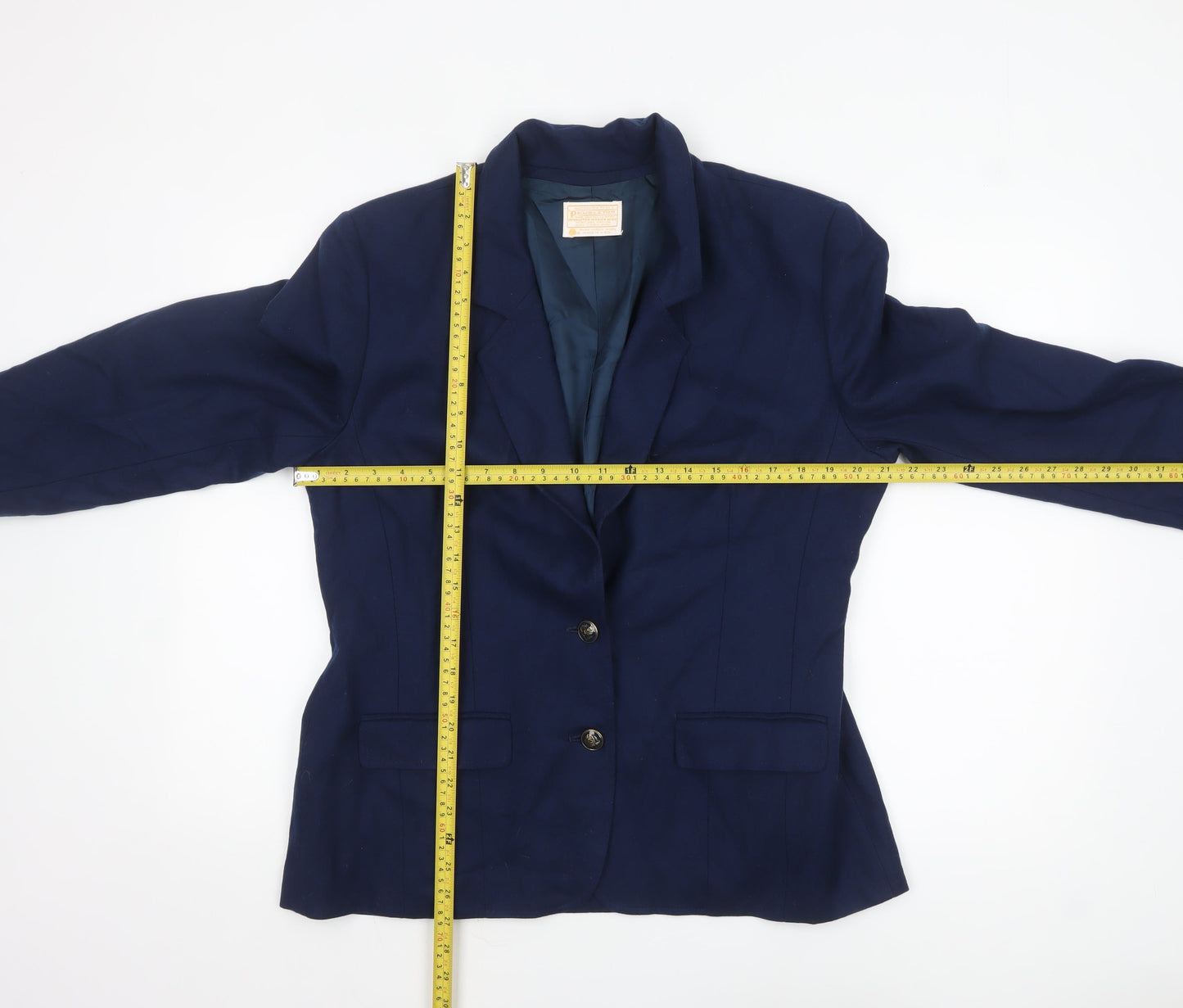 Pendleton Women's Blue Pure Wool Single-Breasted Blazer Size 14