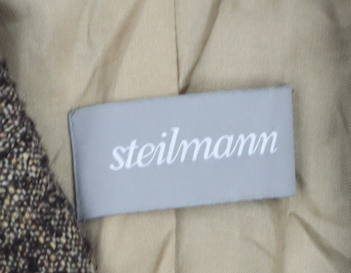 Steilmann Womens Brown Tweed Wool Blend Single-Breasted Blazer UK 10