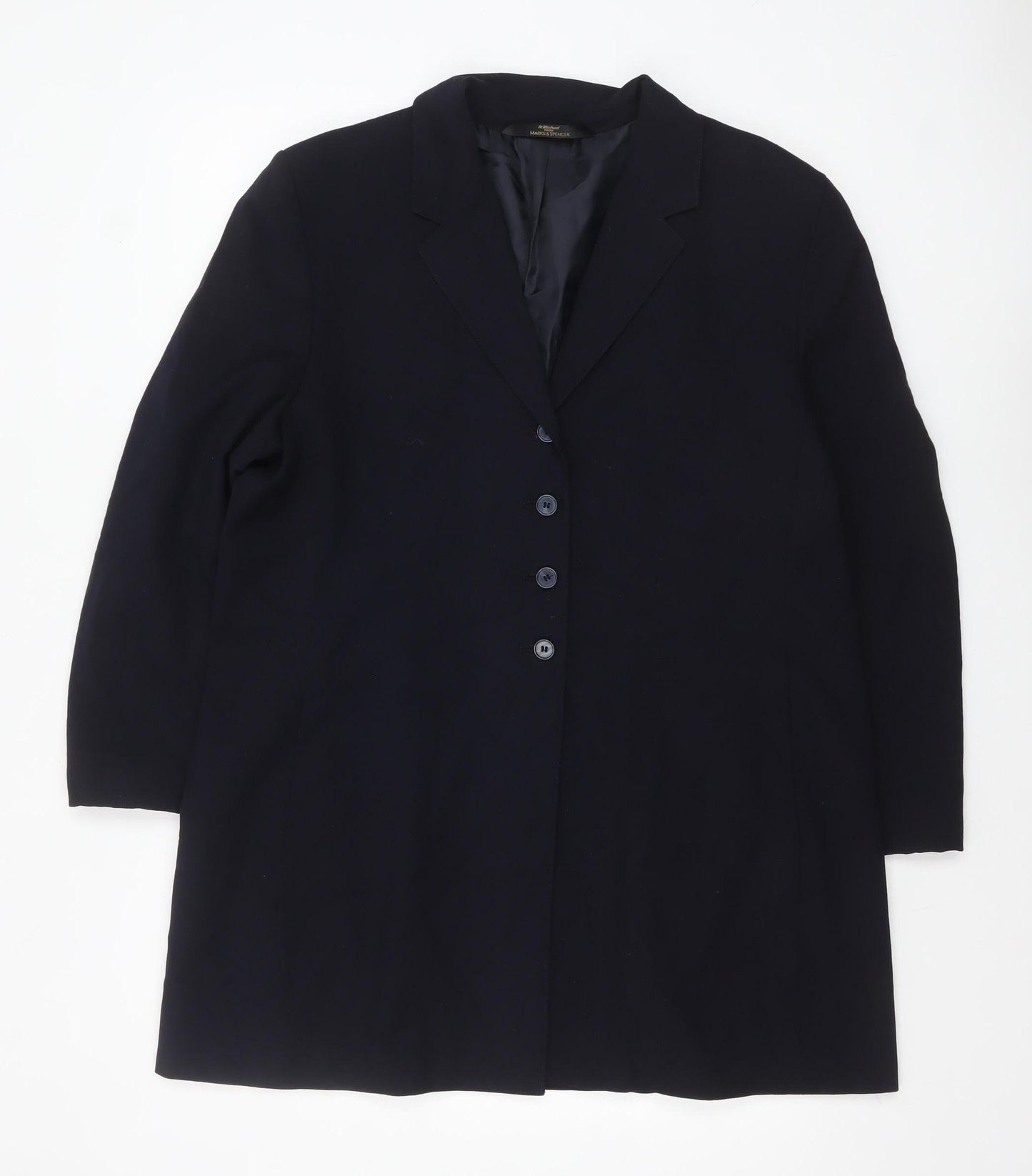 Marks and Spencer Womens Blue Petite Long Sleeve Blazer Size 18