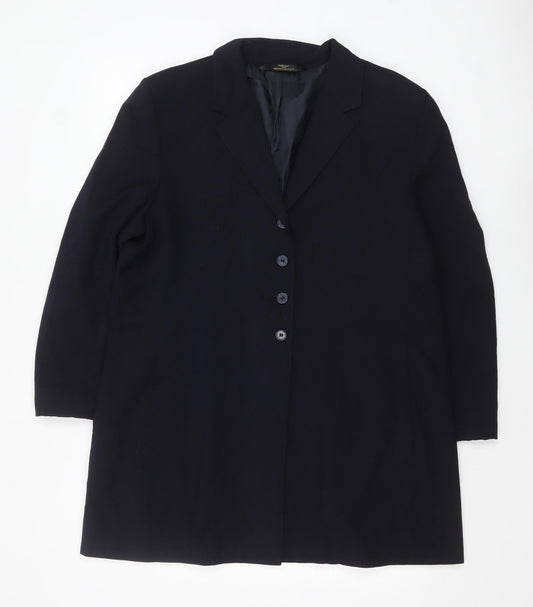 Marks and Spencer Womens Blue Petite Long Sleeve Blazer Size 18