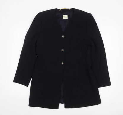 Viyella Womens Black Wool Single-Breasted Blazer UK 10