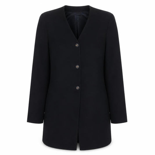 Viyella Womens Black Wool Single-Breasted Blazer UK 10