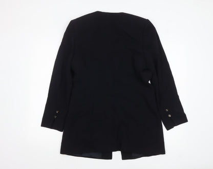 Viyella Womens Black Wool Single-Breasted Blazer UK 10