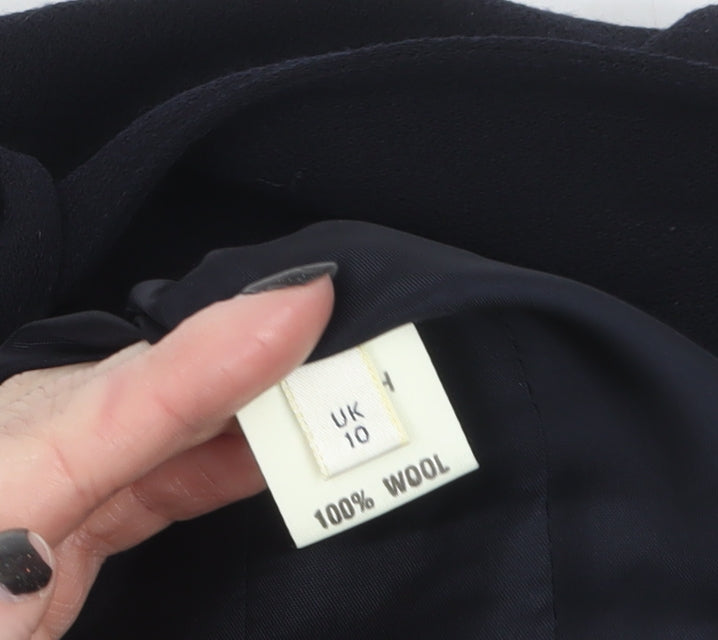 Viyella Womens Black Wool Single-Breasted Blazer UK 10