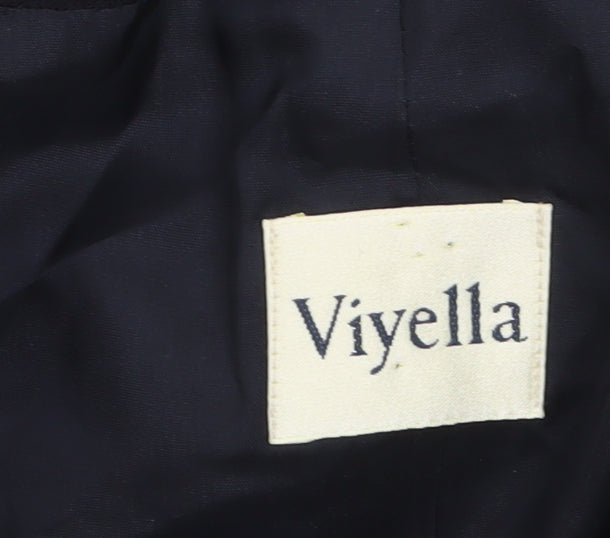 Viyella Womens Black Wool Single-Breasted Blazer UK 10