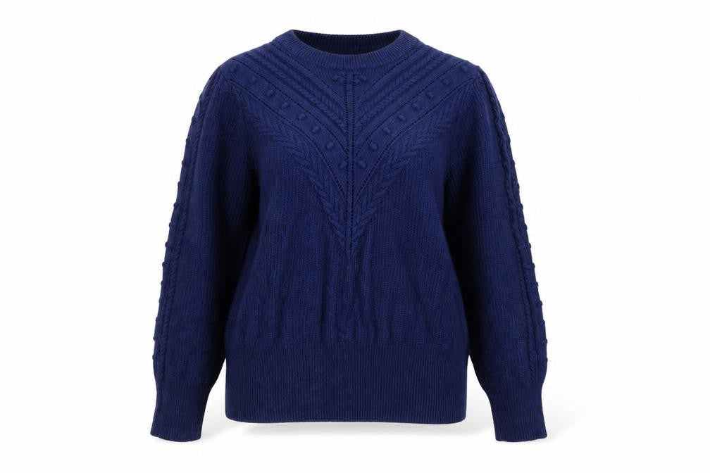 Marks & Spencer Per Una Women's Blue Size 18 Cable-Knit Jumper