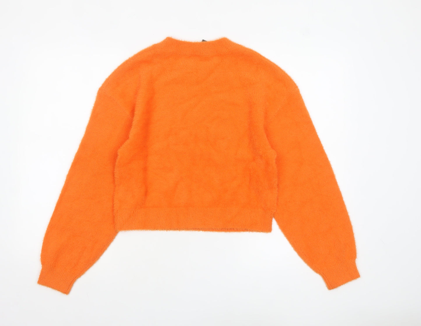 H&M Divided Women’s Orange Crew Neck Long Sleeve Pullover Jumper Size 8