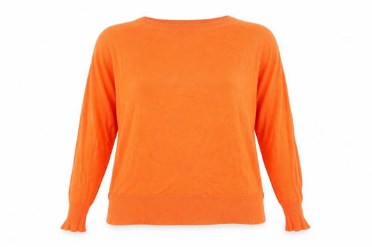 Zara Womens Orange Crew Neck Long Sleeve Knit Pullover Jumper Size 8