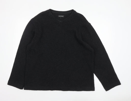 Kickers Men’s Black Wool Blend V-Neck Pullover Jumper Size L