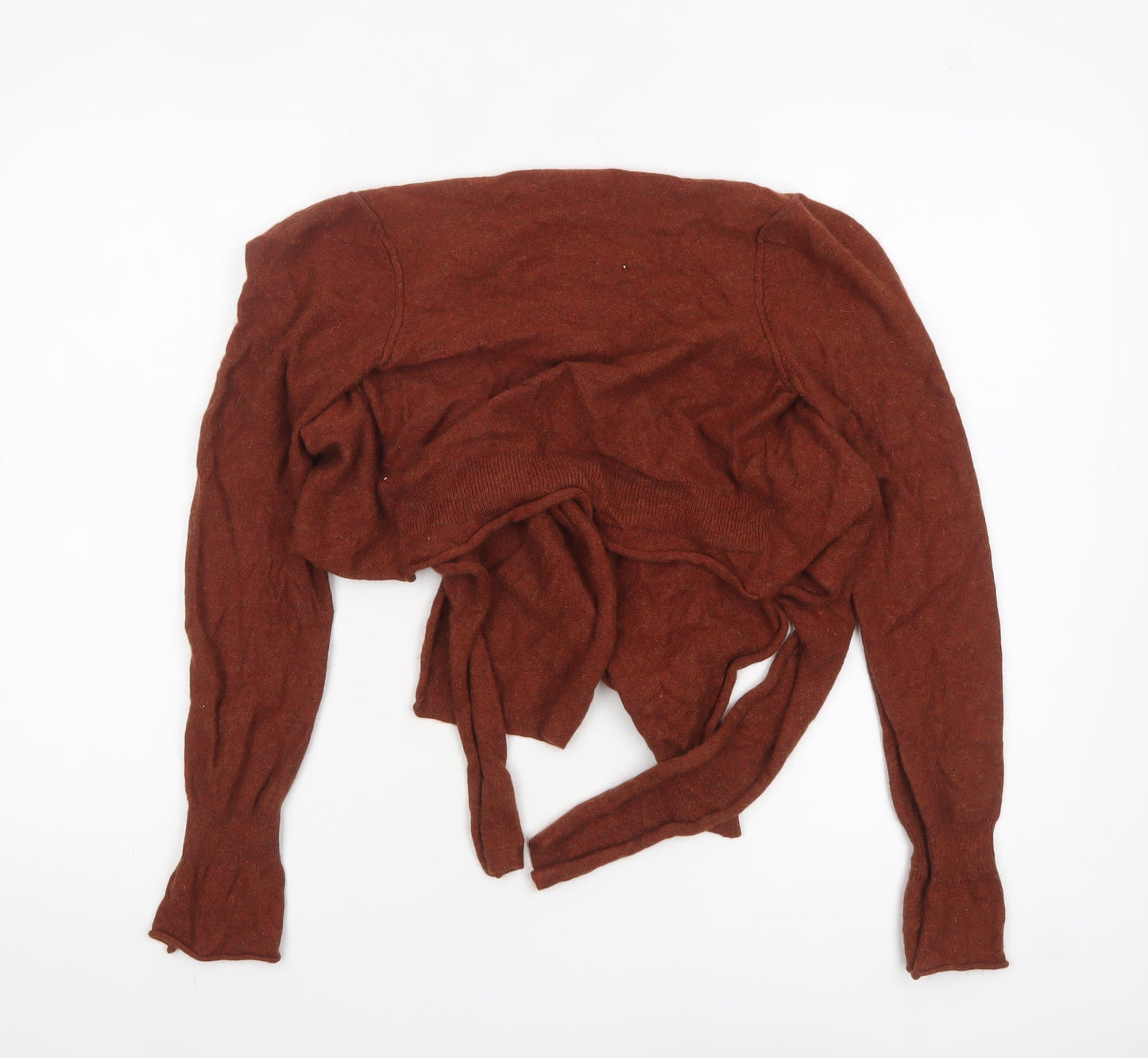 River Island Women Brown Angora Wool Blend Long Sleeve Cardigan Size 10