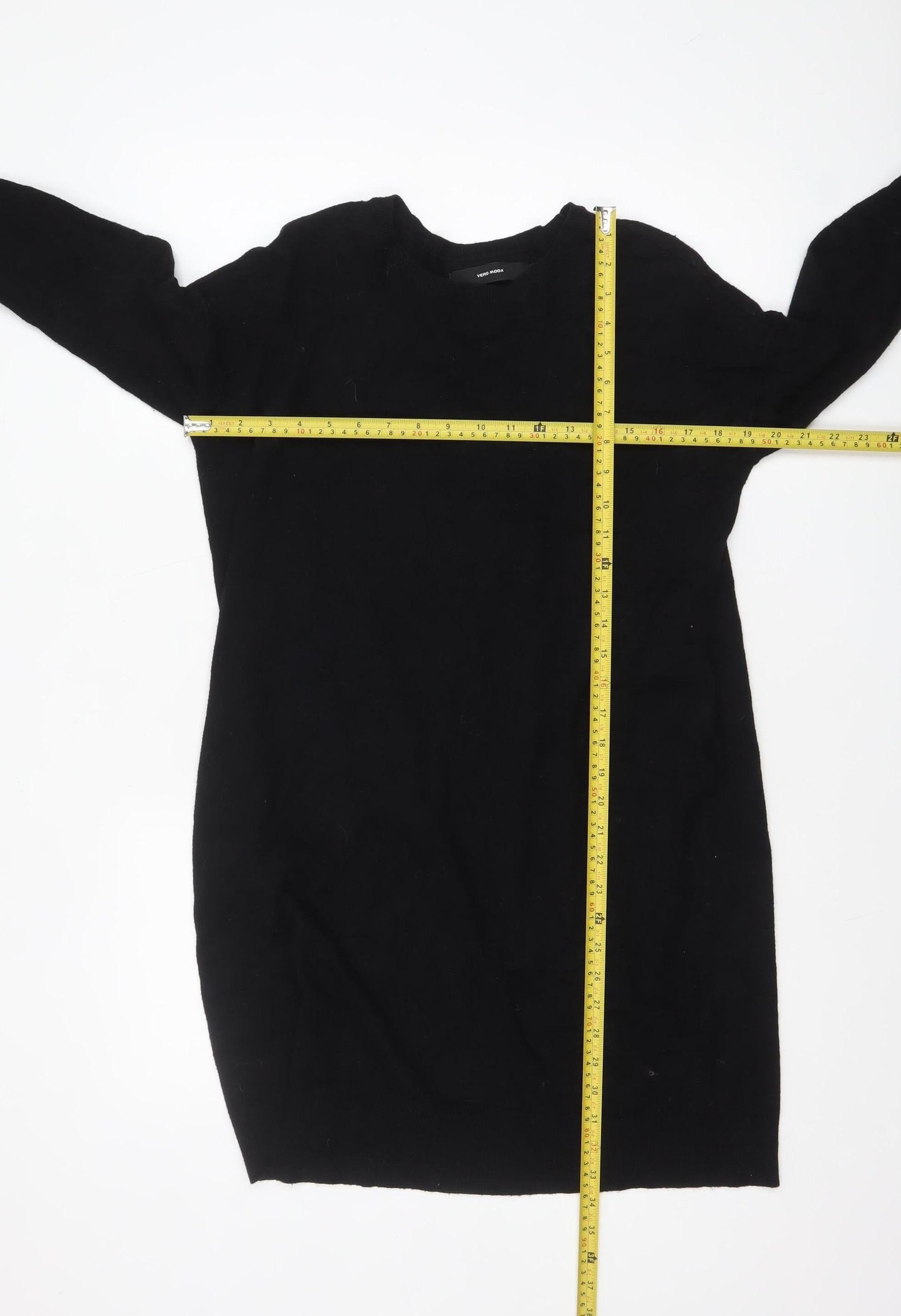 Vero Moda Women’s Black Knit Jumper Dress Size M Long Sleeve