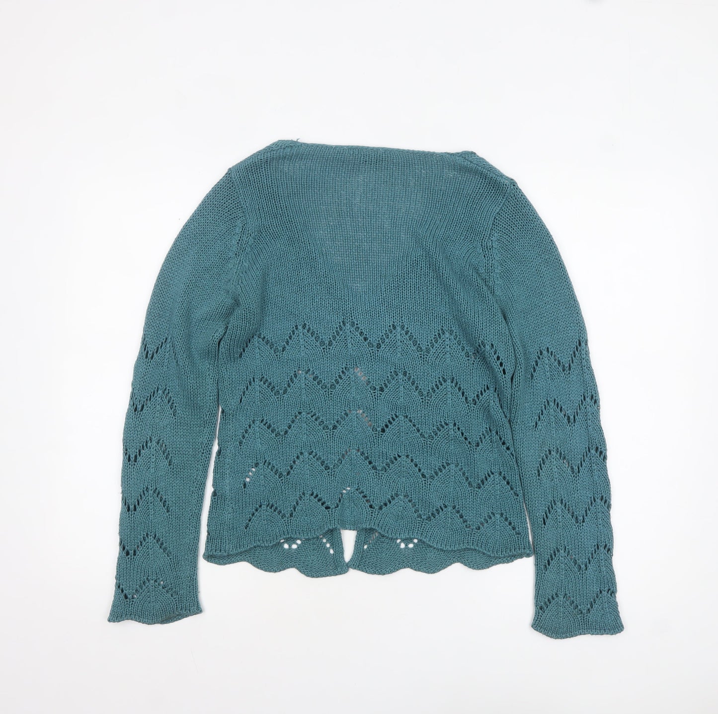 M&Co Petite Women's Green Open-Knit Cardigan Size 12