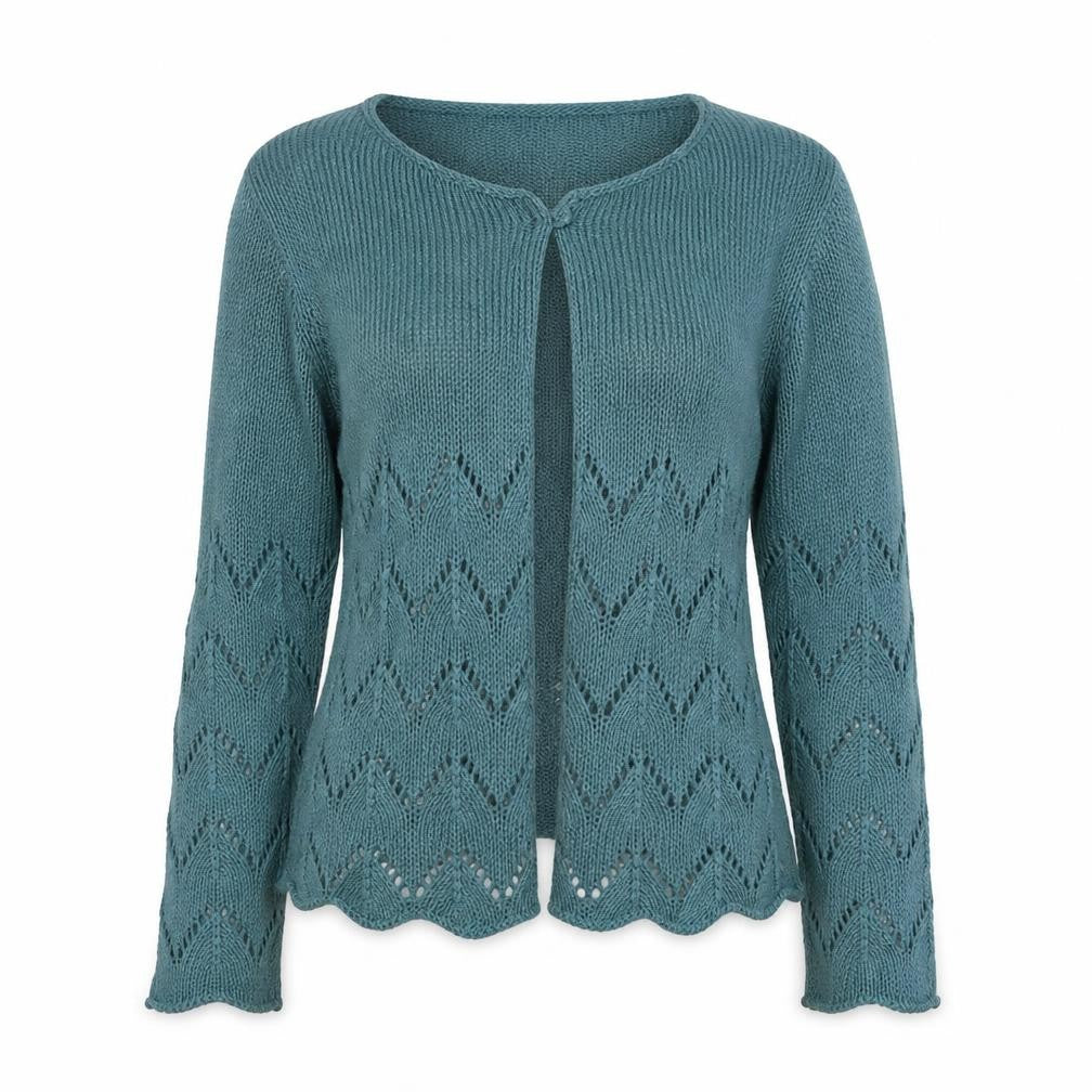 M&Co Petite Women's Green Open-Knit Cardigan Size 12